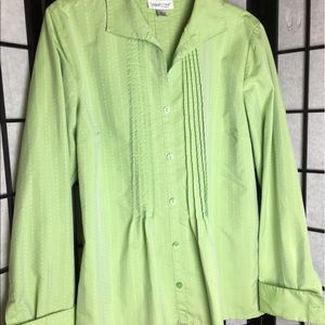Coldwater Creek M light green blouse (A)